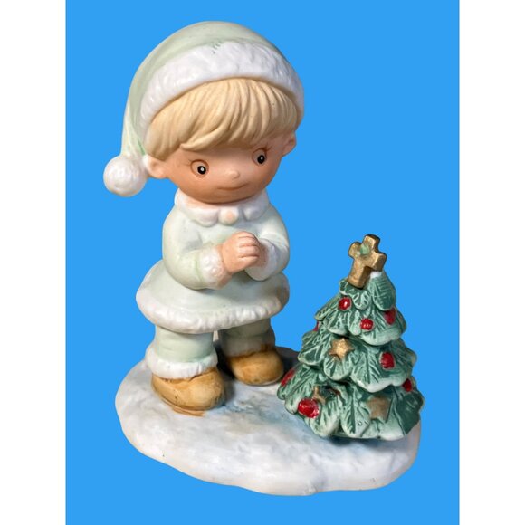 HOMCO #5613  Porcelain Winter Friends Christmas Kids Trio - Picture 3 of 10